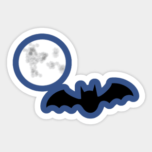 Bat and Moon Sticker